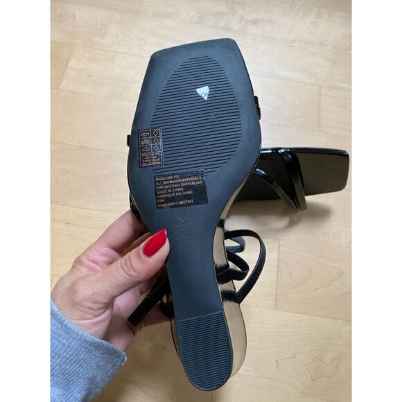NORDSTROM Rack Women's "Reena" black wedge sandals open toe - Picture 8 of 9